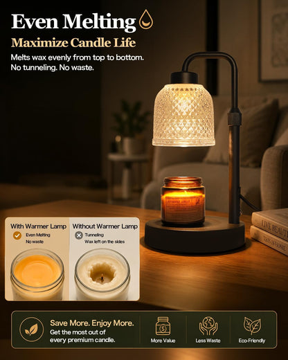 AIFEI Candle Warmer Lamp with Timer, 2/4/8H Auto-Off Candle Lamp, Black