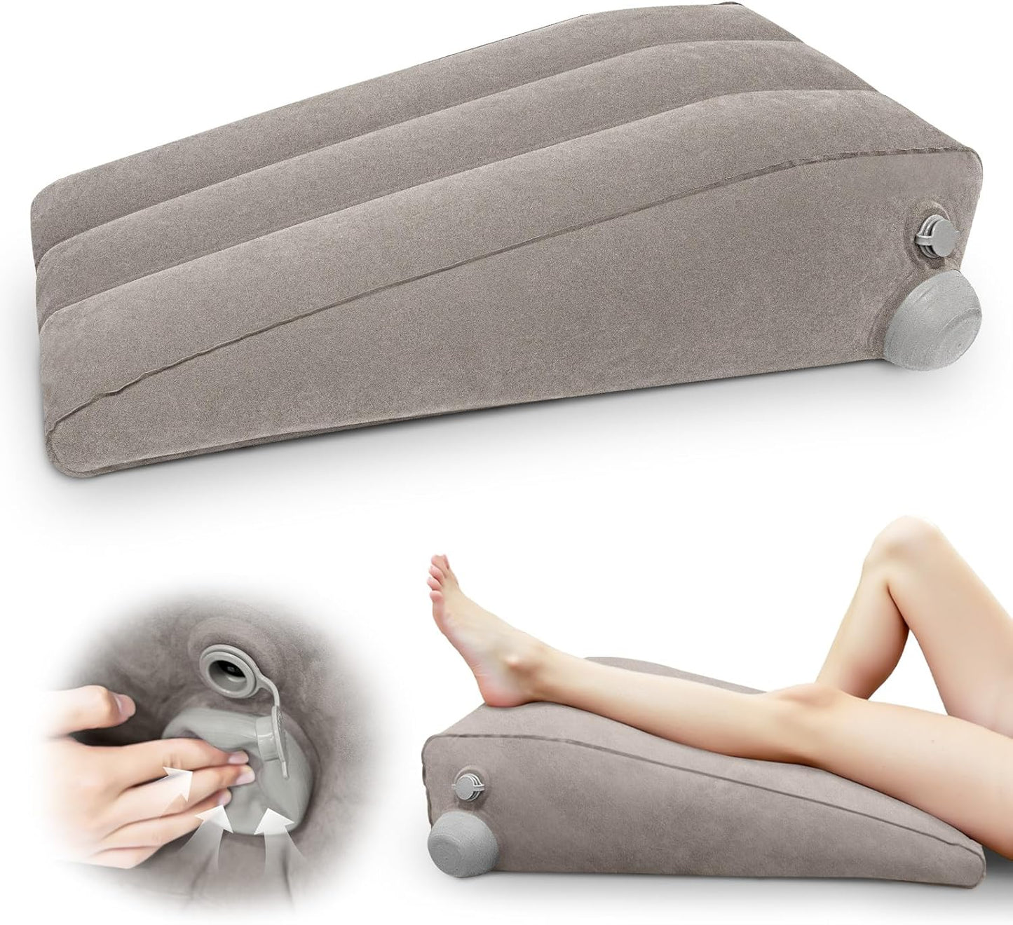 Inflatable Leg Elevation Pillow for Post-Surgery Recovery Adjustable Height | Travel-Friendly, Wedge Pillows for Swelling Relief, Easy Pump Valve, Single Leg/Knee/Ankle/Back