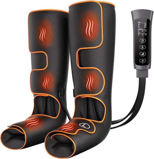 Leg Compression Massager with Heat for Circulation and Pain Relief