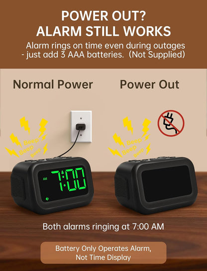 AuroraCalm Extra Loud Alarm Clock: 115dB On-Time Wake-Up