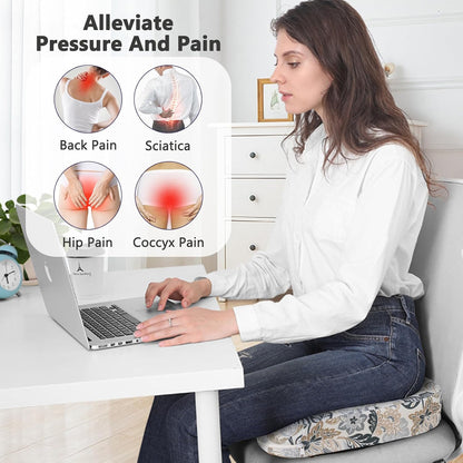 Tailbone Pain Relief Cushion, Memory Foam Seat Cushion for Coccyx Sciatica Pain Pressure Relief Office Desk Chair