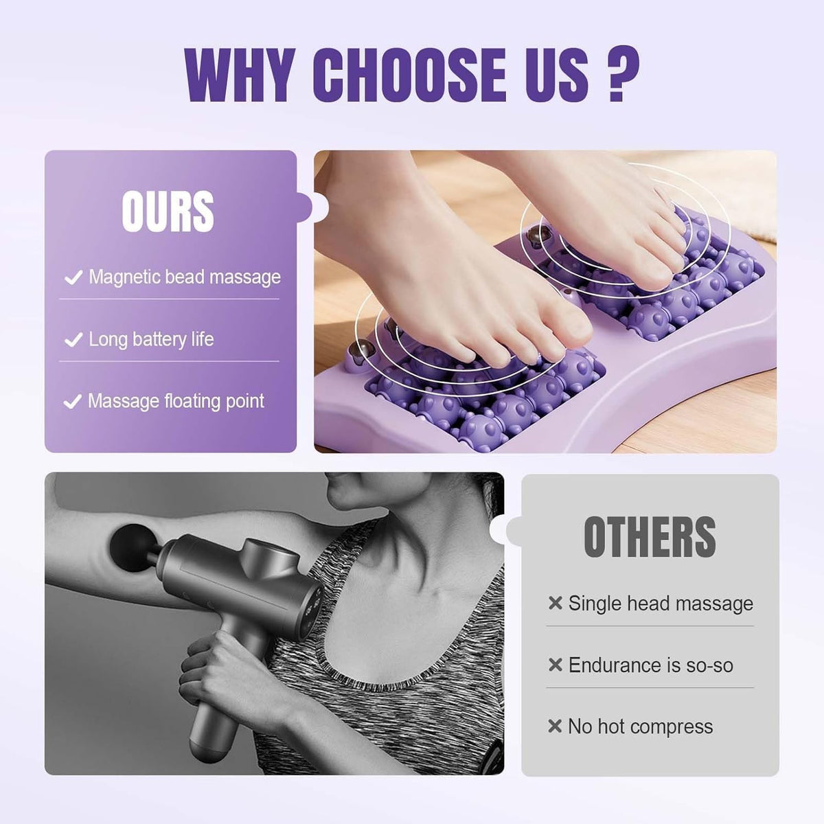 Foot Massage Roller, Portable Reflexology Massager for Relieve Pain from Plantar Fasciitis and Improved Circulation,Three Massage Techniques for Relax Muscles Suitable for Home Office Use (Orange)