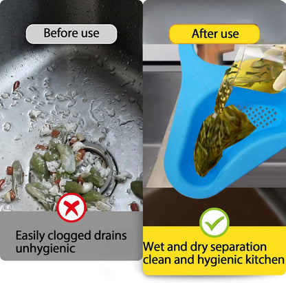 Kitchen sink drain basket swan drain rack, swan drain basket for kitchen sink, multifunctional drainer rack triangle Sink Filter vegetable and fruit drainer basket 4 PCS