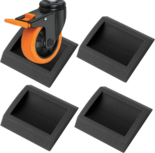 Bed Stoppers Furniture Stopper, 4 Pack Wheel Stoppers Furniture Caster Cups - Premium Solid Rubber Caster Cups Furniture Cups Fits to All Floors & Wheels of Sofas, Beds, Chairs, Prevents Scratches