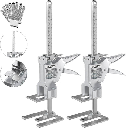 2Pcs Metal Labor Saving Arm Jack, Hand Furniture Lifter Tool, Furniture Jack, 440LBS Capacity Precise Control Slow/Fast Descent for Lifting Door Furniture, Window, Wall Tile Positioning