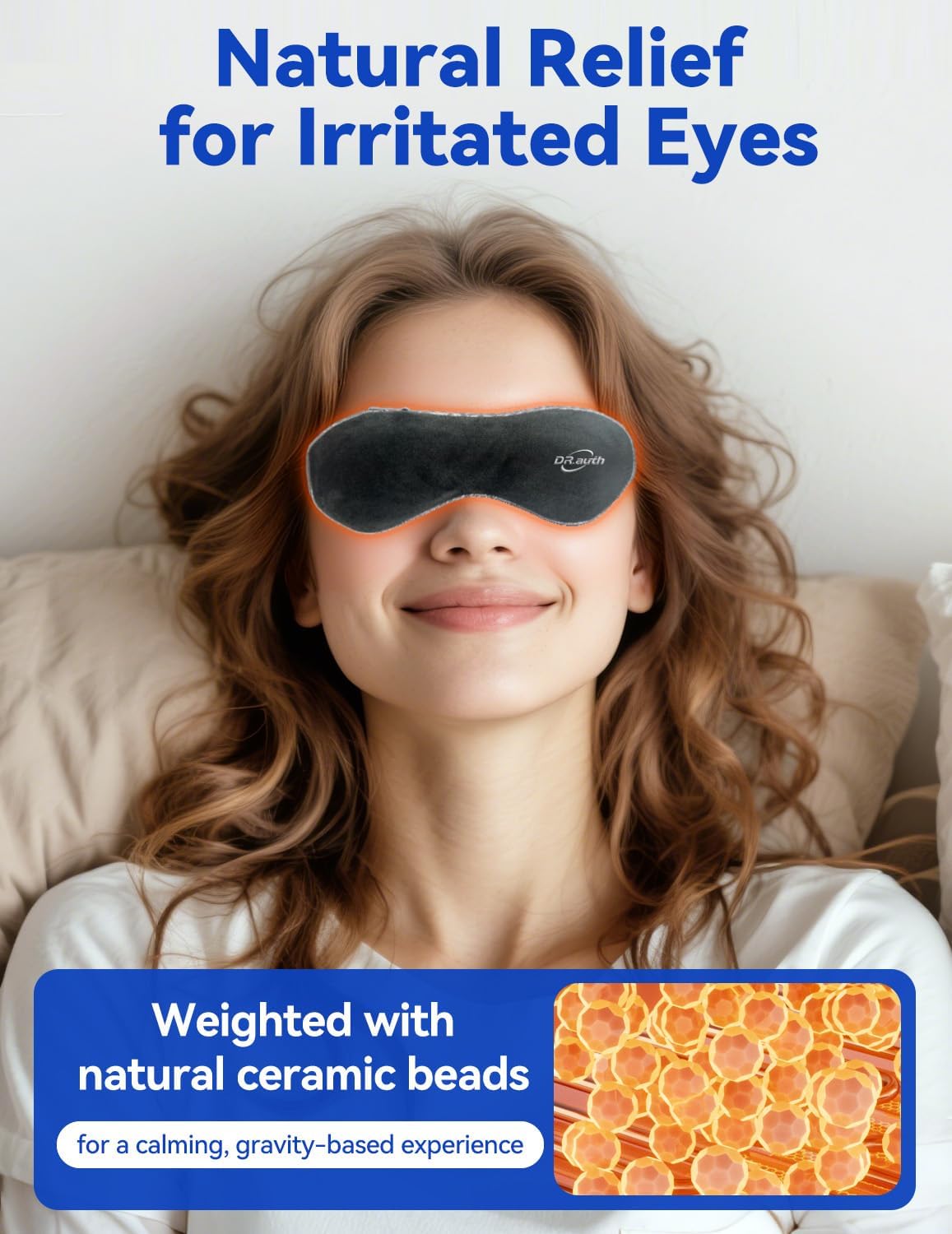 Heated Eye Mask for Dry Eyes-Microwave Steam Hot/Warm Compress for Eyes-Remove Styes, Chalazion, Blepharitis & MGD Relief, Therapy Warming and Heating Pad Hot Compress-Moist Heat Mask