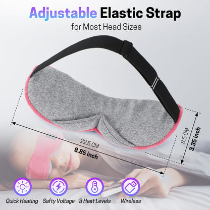 Aurya Heated Eye Mask for Dry Eyes, Cordless Warm Eye Mask, Relief Eye Irritated & Strained, Heated Mask for Blepharitis, Styes, Eye Relief, 8.85×3.35 in
