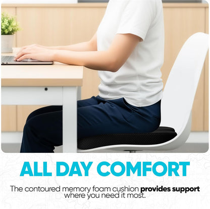 FORTEM Seat Cushion, Office Chair Cushion for Tailbone Sciatica Pain Relief