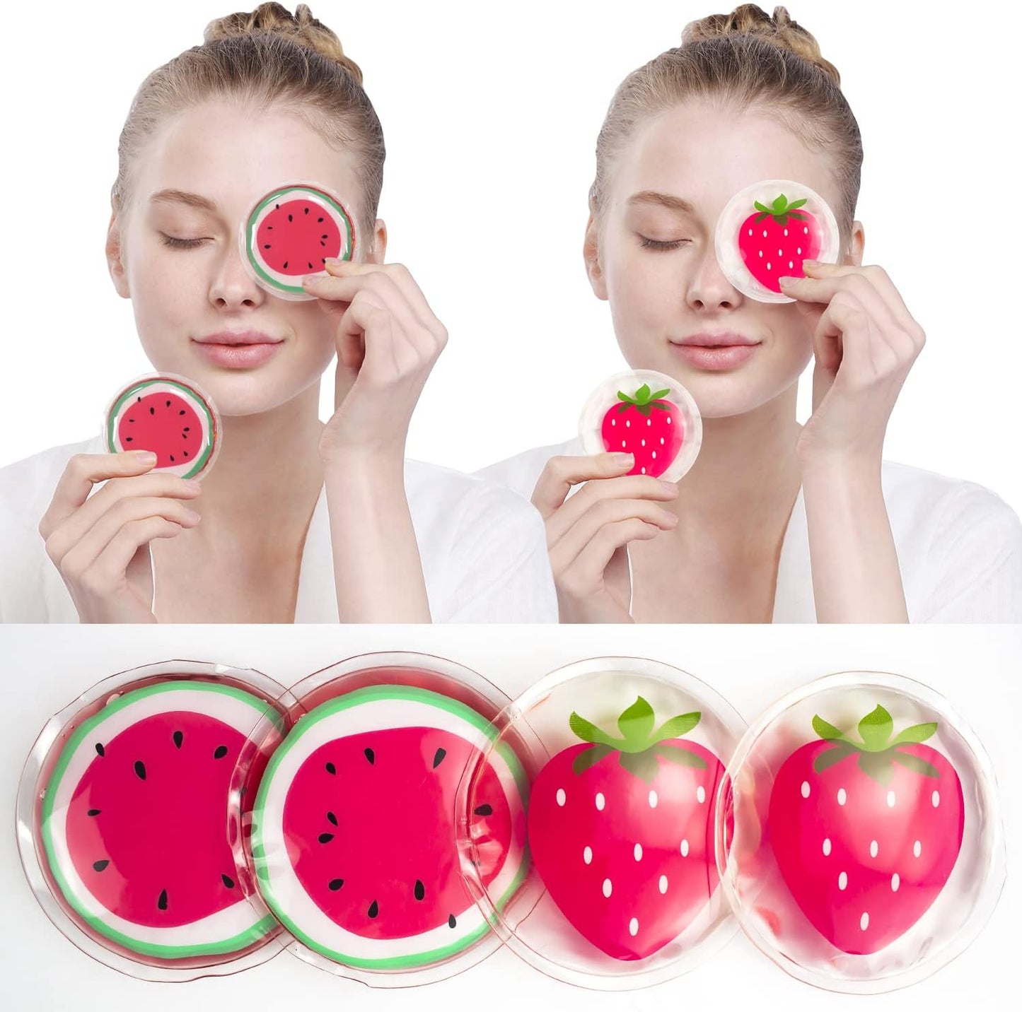 4PCS Gel Eye Ice Pack Set Reusable, Cold and Hot Compress for Eyes, Ice Pack for Eyes, Cooling Eye Pads for Eye Strain, Swelling, Redness, Dark Circles, Puffy Eyes, and Eye Recovery Surgery.