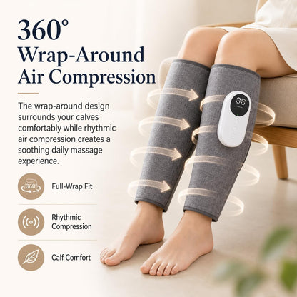 brenzo Leg Massager, Calf Massage Wraps for Everyday Comfort, Pair | Soothing Heat, 3 Massage Modes, 3 Adjustable Intensities, Easy-to-Use Controls, Everyday Relaxation, Pair Included