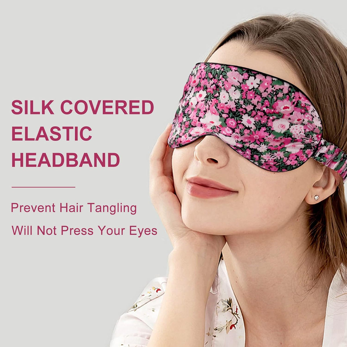 OLESILK 100% Mulberry Silk Sleep Mask for Women - Zero-Pressure Blackout
