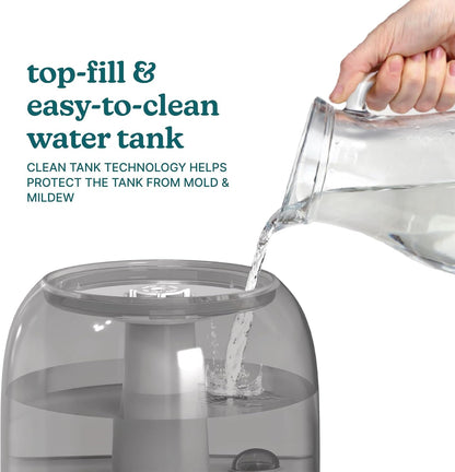 Homedics Ultrasonic Top Fill 0.63-Gallon Humidifier, Cool Mist | 360° Nozzle, Up to 25 Hour Runtime, for Large Room, Bedroom, Nursery, Plants 442 sq. ft