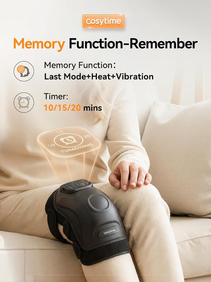 4-in-1 Cordless Knee Massager with 14-Airbag Compression, 3 Vibration Modes, 4 Heat Levels, and Red Light Therapy, 5000mAh Large Battery for Joint Comfort