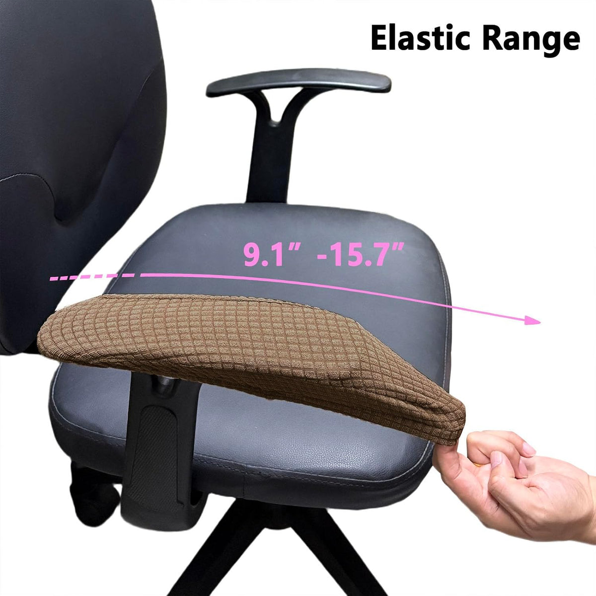 Melaluxe Office Chair Armrest Covers, Stretchable Removable Washable Chair Arm Covers, Elastic Desk Computer Gaming Chair Arm Rest Protector Slipcovers (Black)