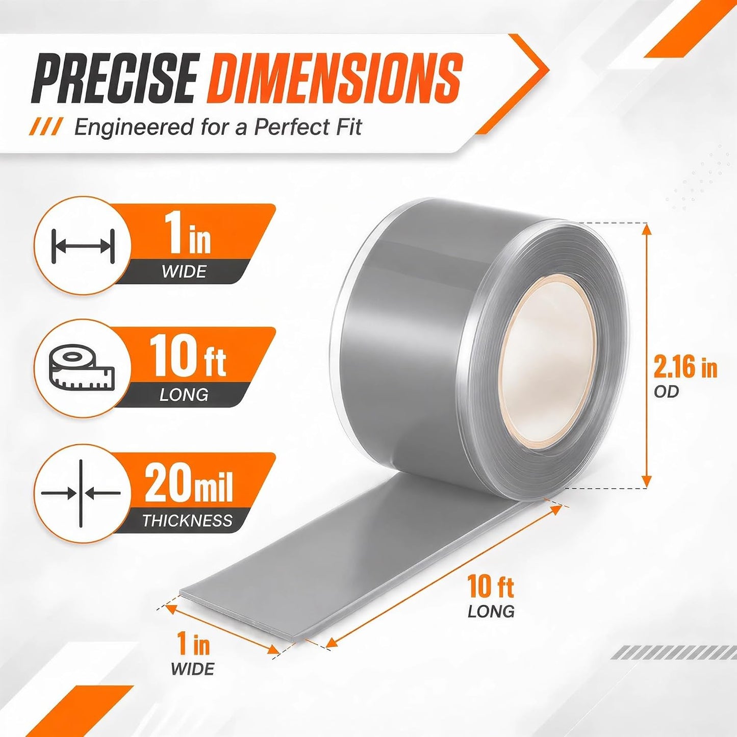 Self Fusing Silicone Tape 2 Rolls Flex Seal Tape 1 Inch x 10 Feet | Waterproof Hose Repair Tape, Silicone Rubber for Plumbing, Pipe Leak Seal, Rescue Tape, Outdoor Coax And Tool Fixation