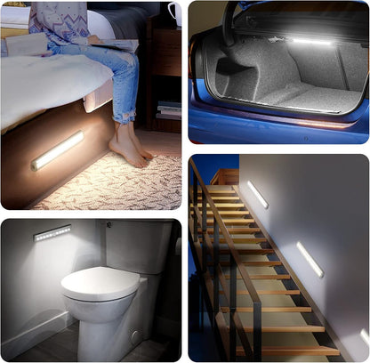 URPOWER Motion Sensor Light Indoor Motion Sensor Closet Lights Battery Operated Magnetic Under Cabinet Lights Strip Wireless Stick Up Night Lights (Cool White 2 Pack)