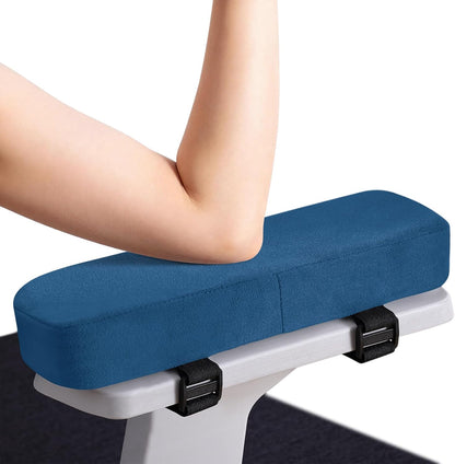 Smiry Memory Foam Office Chair Armrest Pads, Non-Slip Armrest Cushion | Ergonomic Arm Rest Pads with Adjustable Buckles and Straps, Elbow Relief for Desk, Gaming & Wheelchair, Black, Set of 2