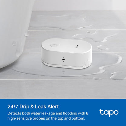 Tapo Smart Water Leak Detector, Requires Tapo Hub, T300 | Water Leak Sensor Wi-Fi with Rapid Dripping Detection, 90dB Adjustable Alarm, App Alerts, Works with Alexa and Google Home