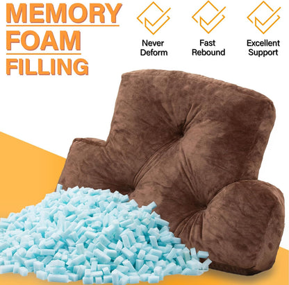 1 MIDDLE ONE Back Pillow for Chair, Memory Foam Lumbar Pillow for Back Support, Back Rest Cushion for Office, Sofa, Couch Sitting, Recliner, Bed and Lower Back Pain (Grey)