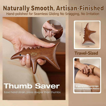 Wooden Gua Sha Tool Set for Face & Targeted Body Massage –Trigger Point Massage, Multi-Angle Manual Acupressure Tools with Gift-Ready Box for Self-Care & Relaxation