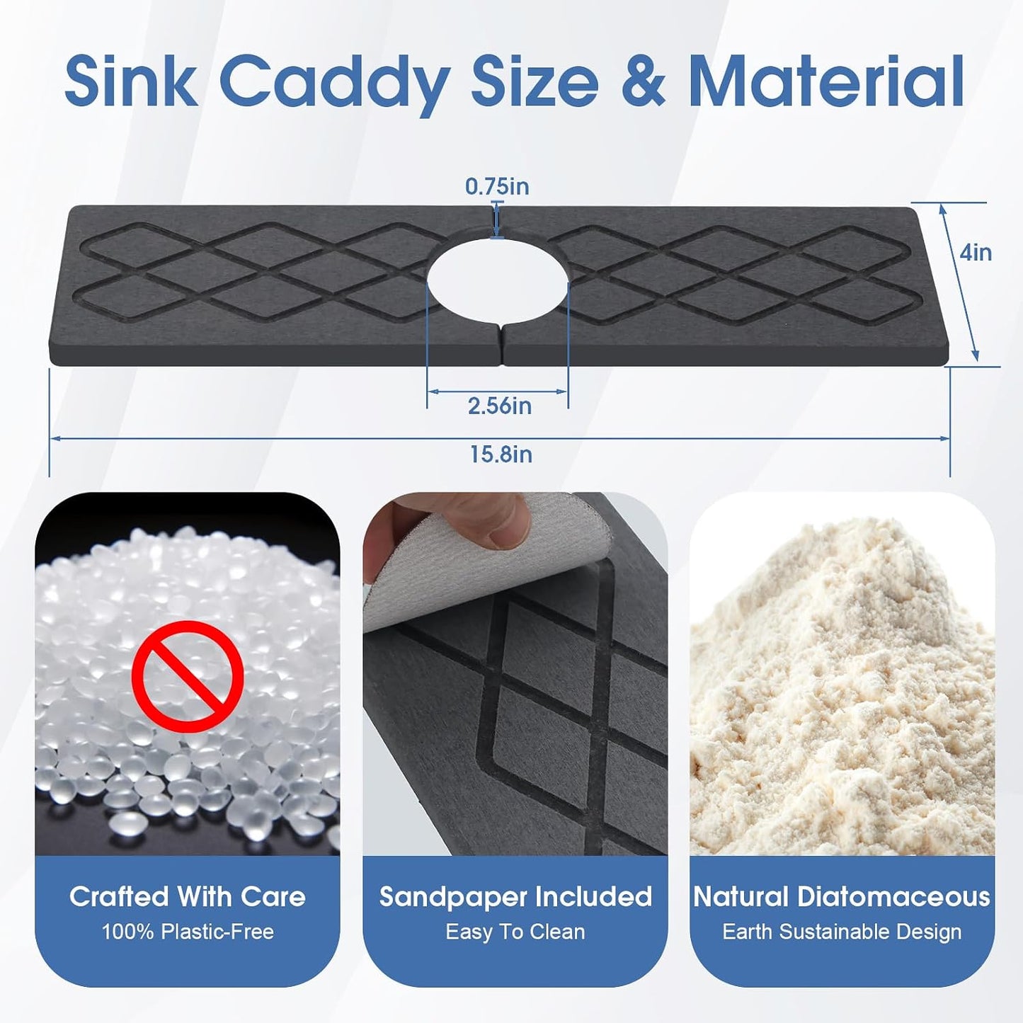 24 Inch Kitchen Sink Splash Guard, Sink Splash Guard Behind Faucet, Silicone Faucet Handle Drip Catcher Tray Mat for Kitchen, Bathroom Counter, Dark Gray, 23.6" x 4"