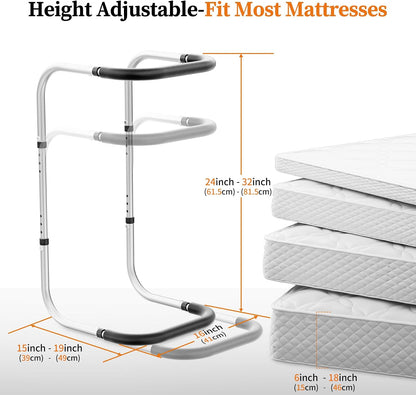 Blanket Lifter for Feet, Height Adjustable Blanket Lifters for Foot of Bed with Non-Slip Foam & 4 Quilt Clips, Aluminum Alloy Bed Cradle for Feet Surgery Recovery, Arthritis