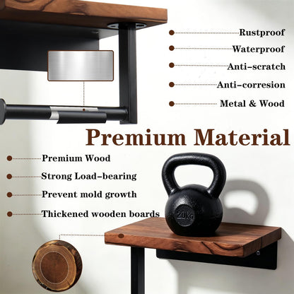 Toilet Paper Holder with Shelf, Thicken Metal Wall Mounted Toilet Roll Holders for Bathroom Washroom, Modern Toilet Tissue Holder Rustproof Paper Towel Storage Bathroom Decor (Black)