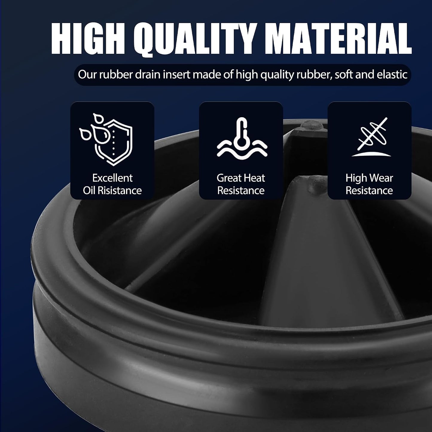 3 3/8" Garbage Disposal Splash Guard Replacement for InSinkErator Evolution | QCB-AM rubber Drain Insert, Sink Baffle, Garbage Disposer Accessories, Upgraded Removable Quiet Collar Drain Plugs, Black