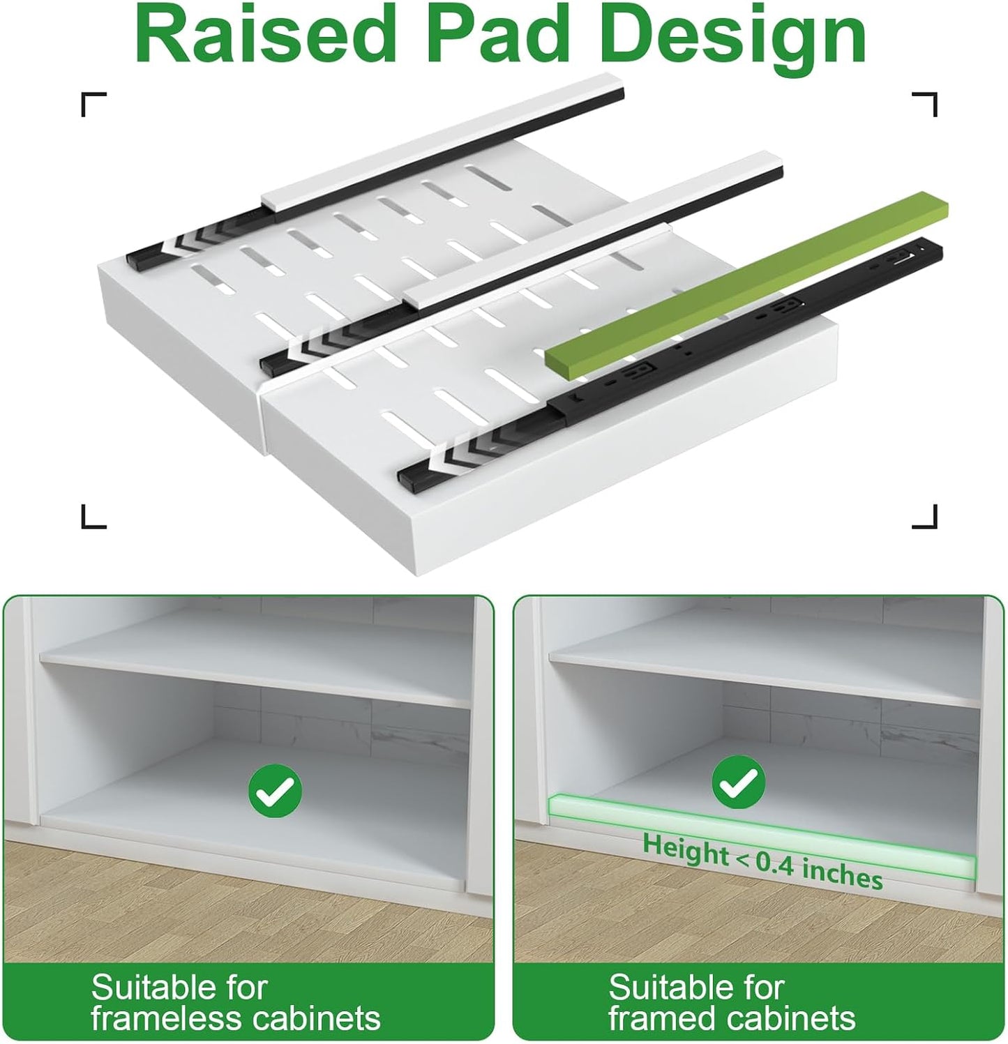 PAKETA 4 Pack Expandable Pull Out Cabinet Organizer,21" Deep | Pull Out Drawers for Cabinets with width from 12" to 20",Sliding Drawers for Cabinets with Upgrade 3 Slide Rails,hold 65 lbs