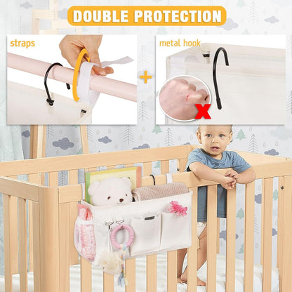 Lilithye Bedside Caddy, Bedside Storage Bag Hanging Organizer for Bunk Bed