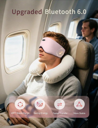 Sleep Headphones Bluetooth 6.0 Sleep Mask for Side Sleepers, 20H Playtime