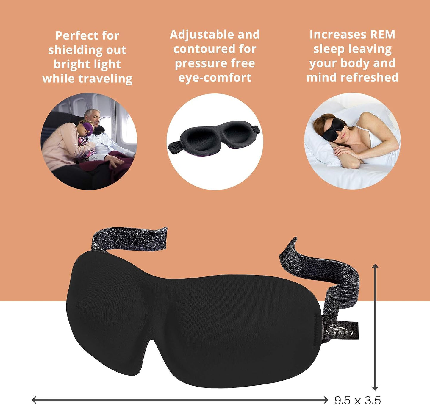 Bucky 40 Blinks No Pressure Eye Mask for Travel & Sleep