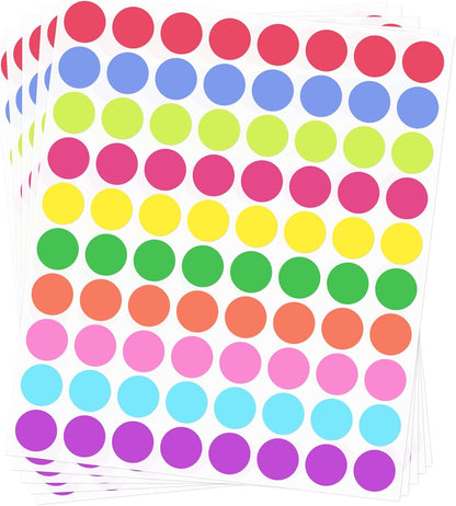 6720 PCS Small Dot Stickers Round Color Coding Labels Circle Dot Stickers Label Sticker in 20 Colors for Office,Classroom