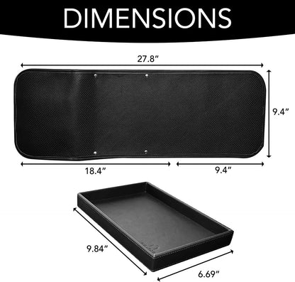NEATOPA Couch Remote Caddy Control Holder Sofa Organizer with Detachable Wooden Snack Tray for Recliner Mattresses Chair Armrests with 4 Slots - 1 Large Pockets and 3 Small Pockets (Brown)