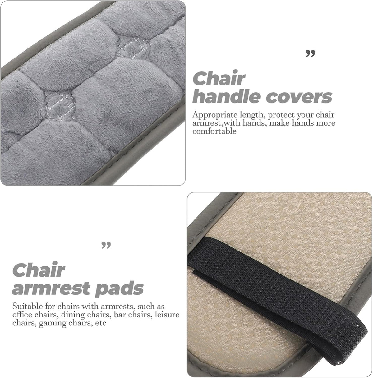 SEWACC 1 Pair Office Chair Armrest Pads, Elastic Arm Rest Covers for Desk Chair, 17.71 x 3.93 Inch