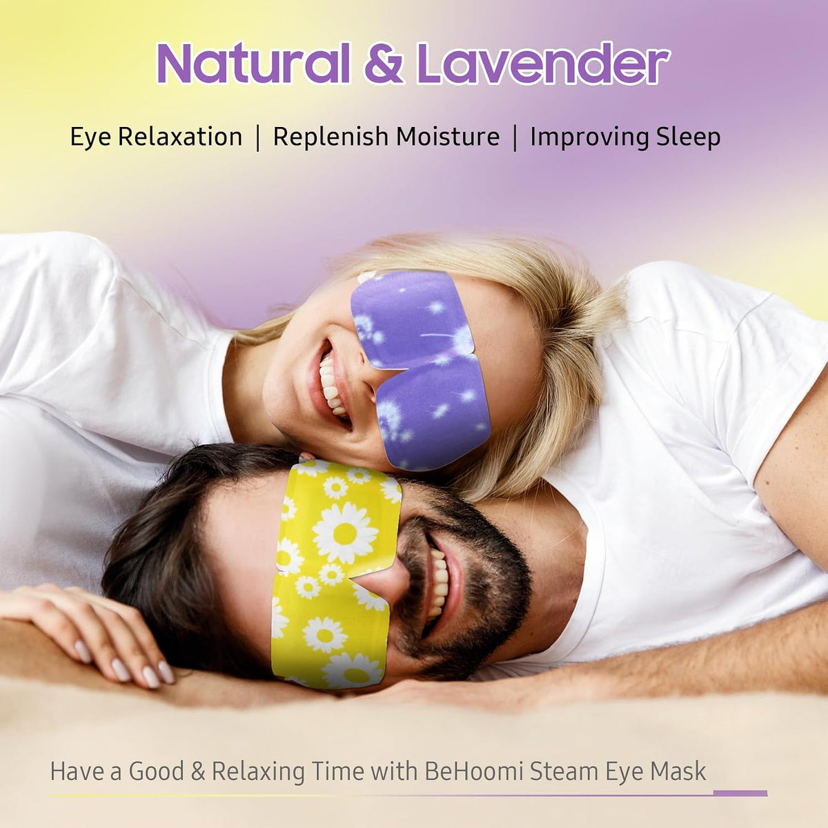 BeHoomi Steam Eye Mask, 10Packs Heated Eye Mask, Self Heating Disposable SPA Warm Compress for Eyes Sleep Mask, Travel Essentials & Relaxation Gifts for Women (Lavender Scent)