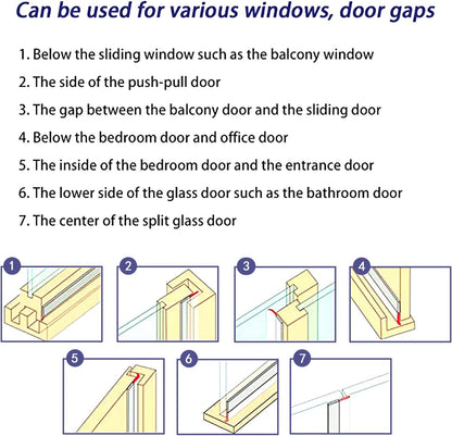 TAROSE Weather Stripping Door Seal, 33 Feet Long Transparent (Width 25mm) | Shower Door Seal Strip, Adhesive Silicone Tape, Door Draft Stopper, Blocks Drafts and Noise, for Doors & Windows