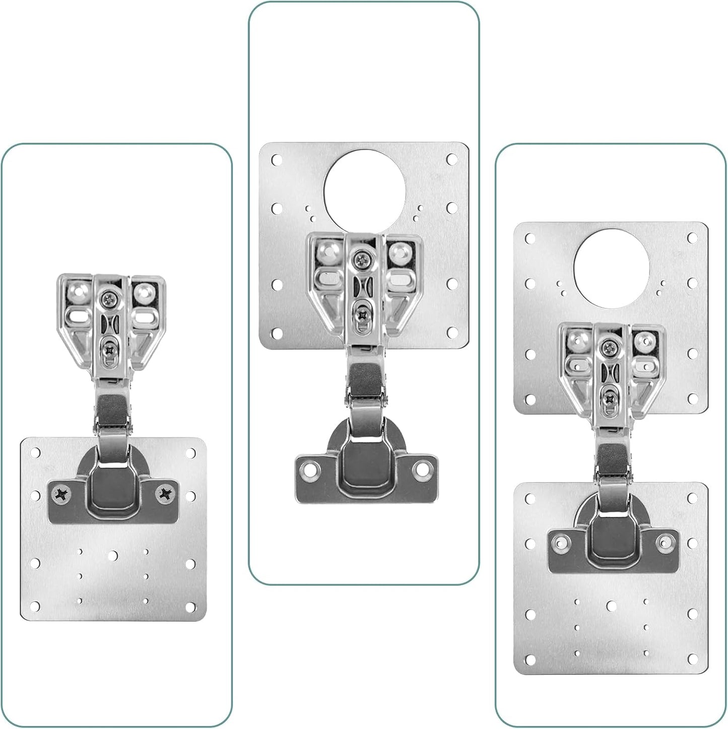 4Pcs Cabinet Door Repair Plate Kit Cabinet Hinge Repair Plate Kit | 24 Screws, Stainless Steel, Durable, Upgraded, For Wooden, Kitchen, Cupboard Door, Locker, Furniture