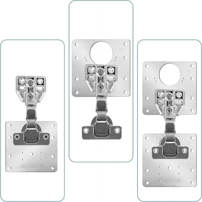 4Pcs Cabinet Door Repair Plate Kit Cabinet Hinge Repair Plate Kit | 24 Screws, Stainless Steel, Durable, Upgraded, For Wooden, Kitchen, Cupboard Door, Locker, Furniture