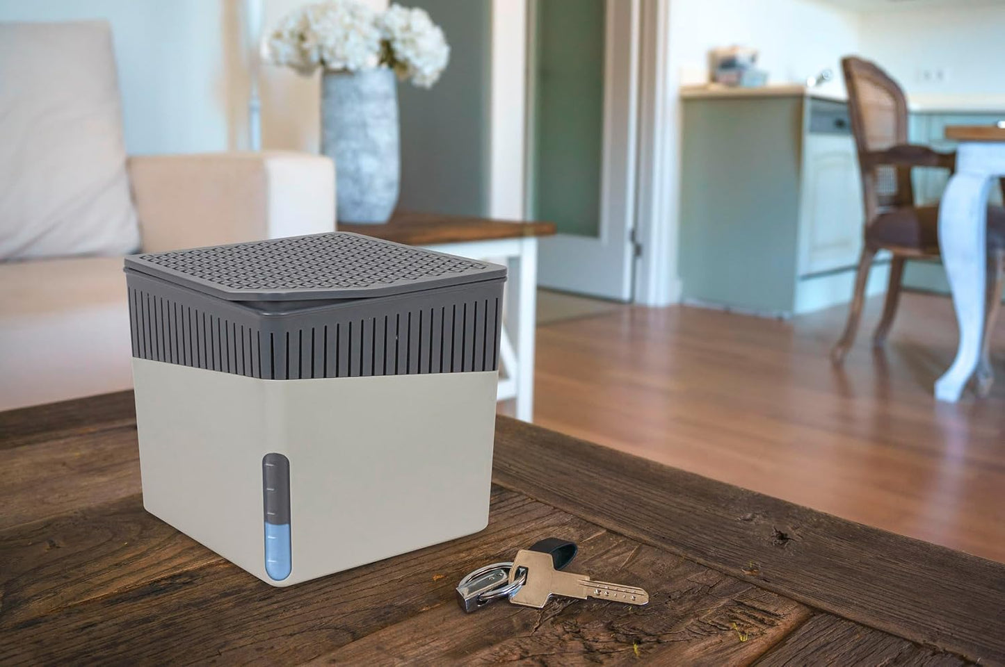 Portable Small Dehumidifier, Compact And Rechargeable, Moisture Absorber For Bathroom, Bedroom, Garage, Closet, 1400 Cubic Feet, 1.1lbs, Gray