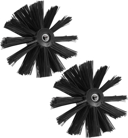 DOITOOL 2 Pcs 4 Inch Chimney Brush Head, Fireplace Cleaner Dryer Vent Cleaner, Flexible Nylon Chimney Sweep Cleaning Brush for Fireplace, Vent Pip, Stove Pipes, Works with Most Rod Sets