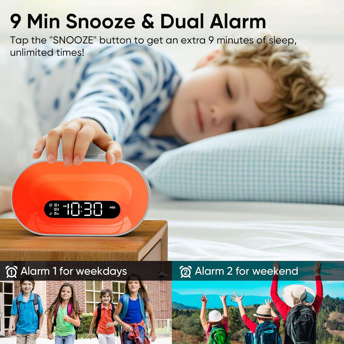 Sunrise Alarm Clock & White Noise Machine, 30 Sounds, Dual Alarms, Dimmable