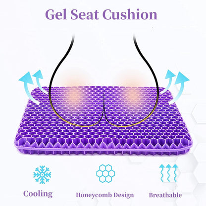 Gel Seat Cushion for Long Sitting, Double Thick Office Wheelchair Cushions
