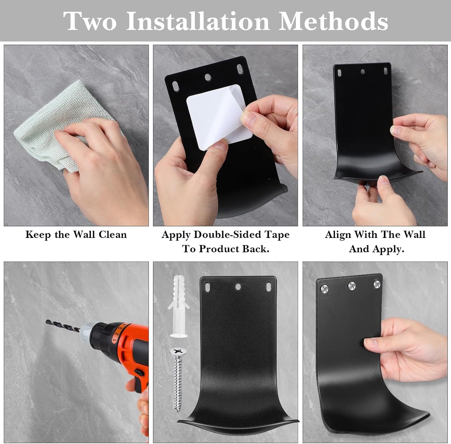 YARNOW Dispenser Drip Tray - 4PCS Laundry Detergent Drip Catcher - Wall Mounted Holder Cup Liquid Catcher, for Kitchen Sink, Bathroom & Laundry Room Use - Easy Installation and Cleaning，Black