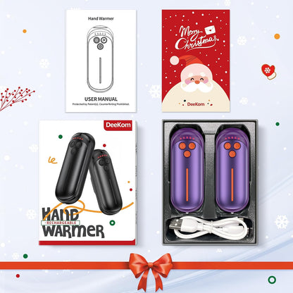Rechargeable Hand Warmers 2 Pack, 6000mAh Electric Hand Warmer Rechargeable, 2 in 1 Portable Hand Warmers with AI Smart Chips, Outdoor, Hunting, Camping for Family for Christmas