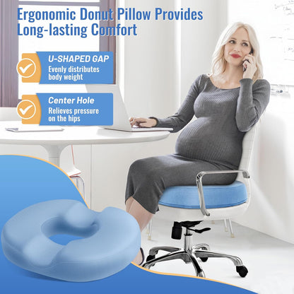 CloudBliss Donut Pillow Stadium Seat Cushion for Tailbone Pain Relief and Hemorrhoids, Memory Foam Seat Chair Cushion, Portable Seat Cushions for Bleachers, Car, Home & Office