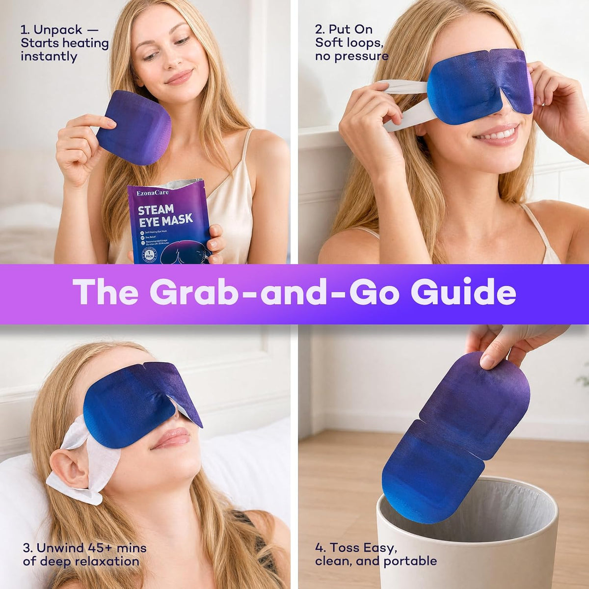 45-Min Self-Heating Steam Eye Masks for Dry Eyes & Stye 20 Pack