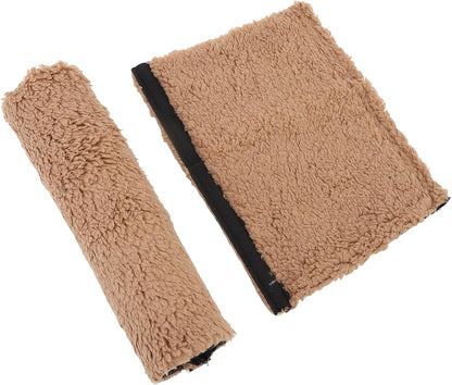 Brrnoo Sheepskin Chair Armrest Pad, Fleece Armrest Cushion for Chairs, Enhanced Comfort and Skin Protection Armrest Protector for Home or Office Use Fits Most Chairs (Grey)