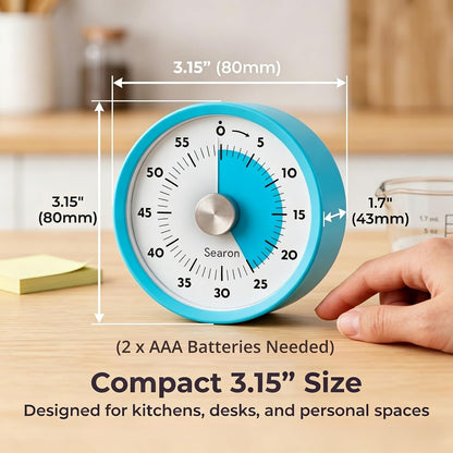 Searon Magnetic Visual Classroom Timer for Teachers, 60-Minute Countdown | No-Tick with Sound or Silent LED Alert, Pause, Magnet/Stand/Hang for Reading, Small Groups & Classroom Routines