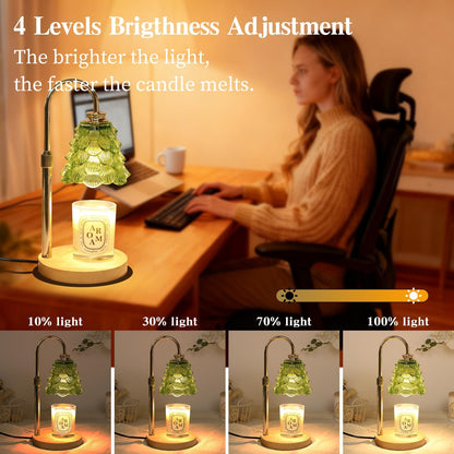 Fragrance Candle Warmer Lamp with 2 Bulbs Electric Candle Warmer with Timer & Dimmer for Home Decor